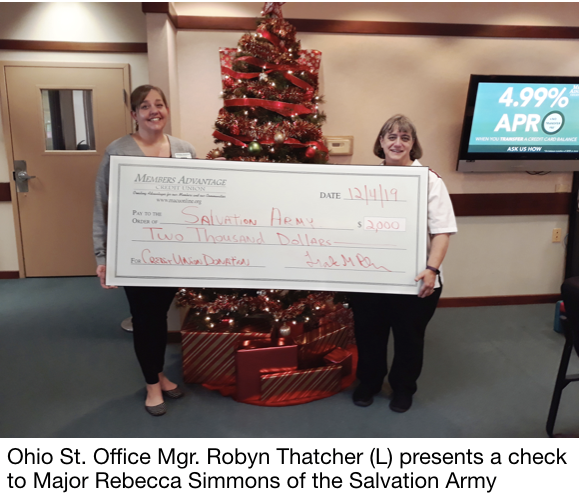 MACU presents check to Salvation Army