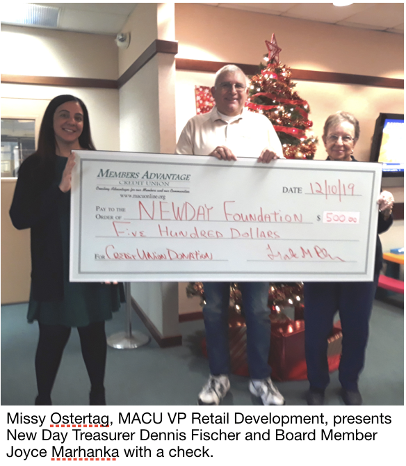 MACU presents check to NewDay