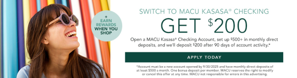 Kasasa Checking Bonus